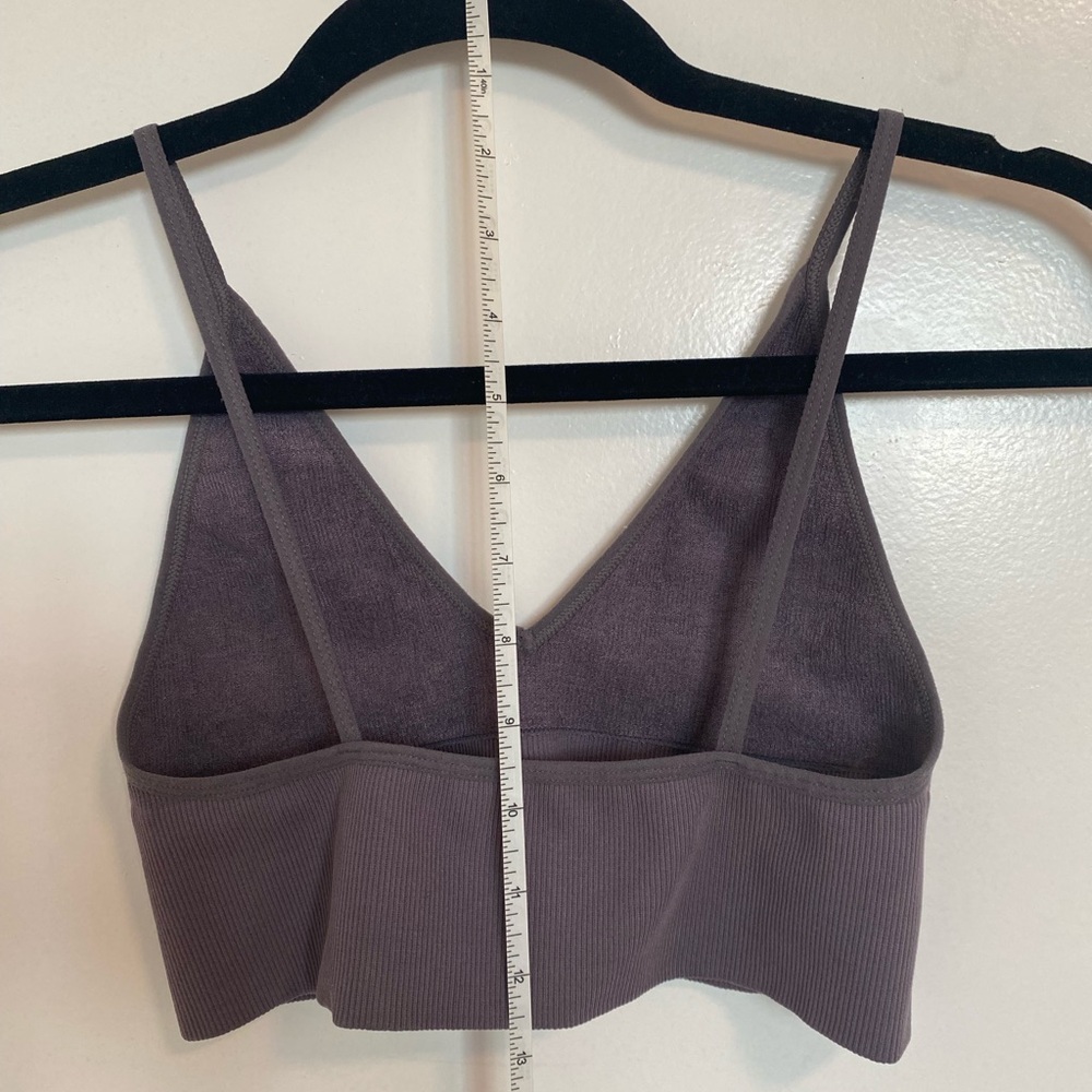 Gray  Ribbed Tank Bralette - Picture 4 of 6
